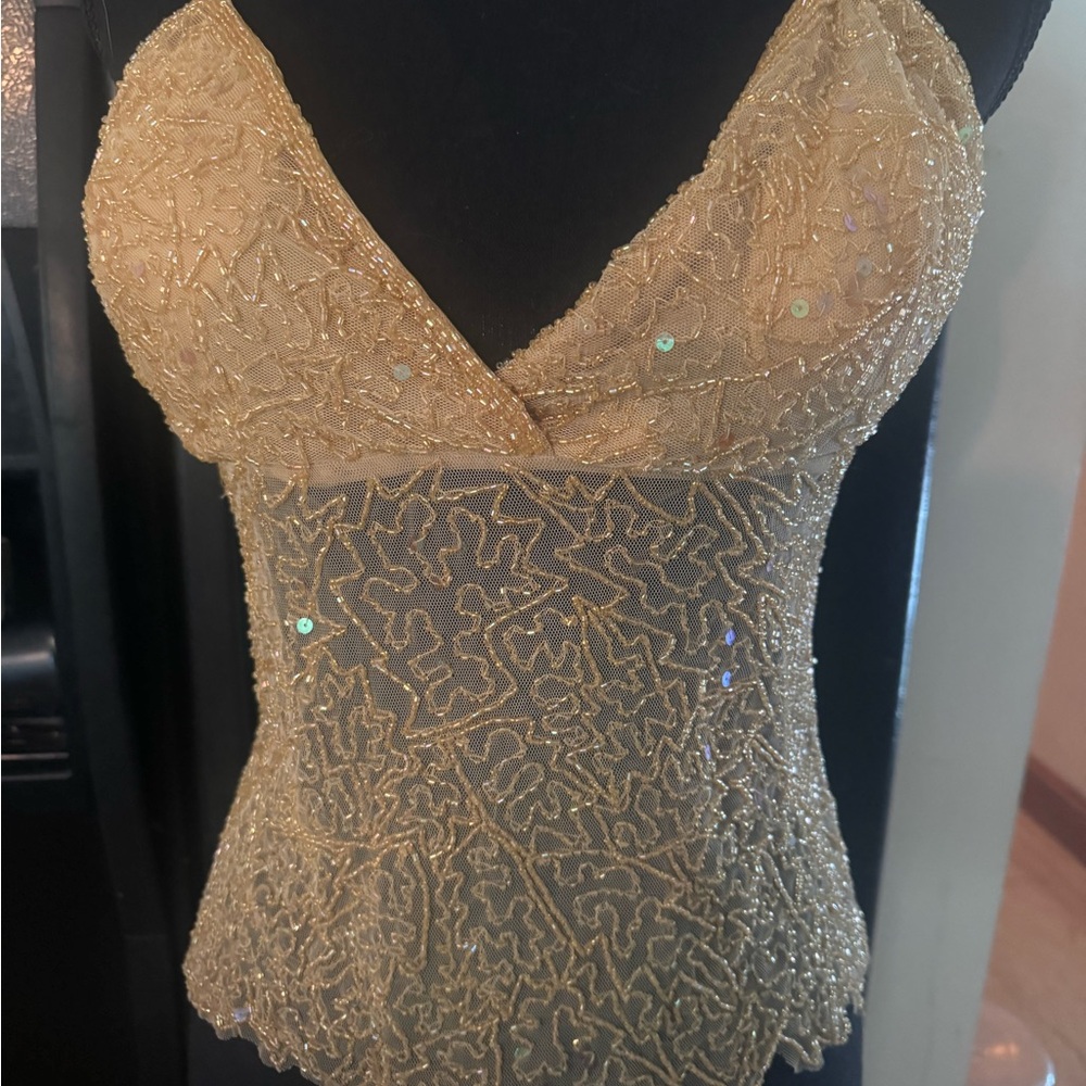 Blush Pink Y2K vintage sequin halter